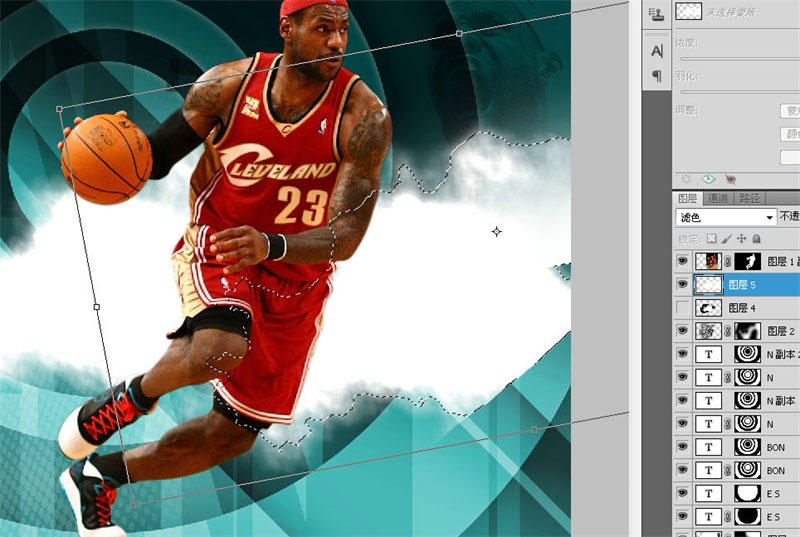 ps设计NBA篮球运动宣传海报(40)
