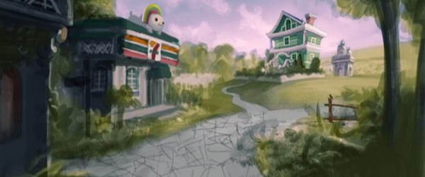 PS鼠绘梦幻的绿色卡通小村庄(9)