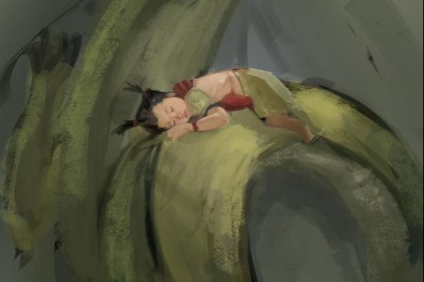 PS鼠绘海底酣睡的小女孩(2)
