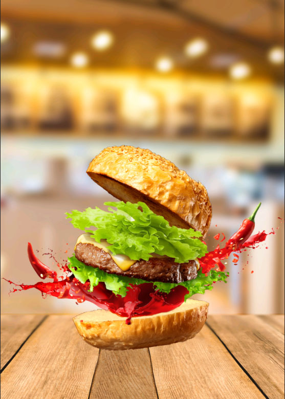 PS制作美味的汉堡海报照片(6)
