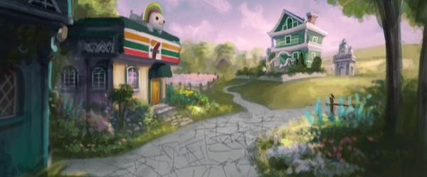 PS鼠绘梦幻的绿色卡通小村庄(10)