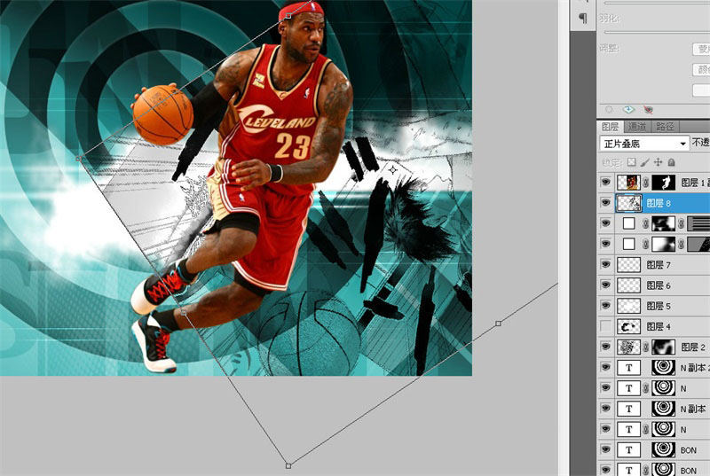 ps设计NBA篮球运动宣传海报(54)