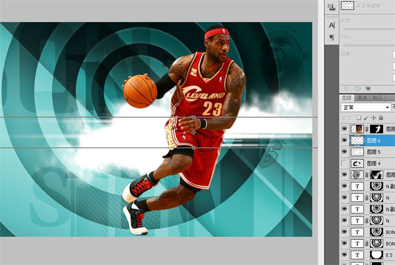 ps设计NBA篮球运动宣传海报(45)