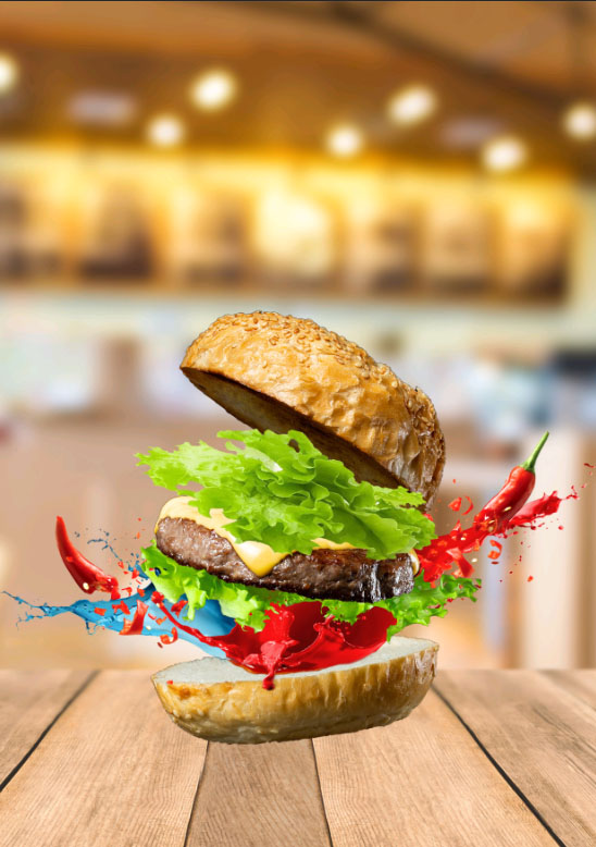 PS制作美味的汉堡海报照片(2)