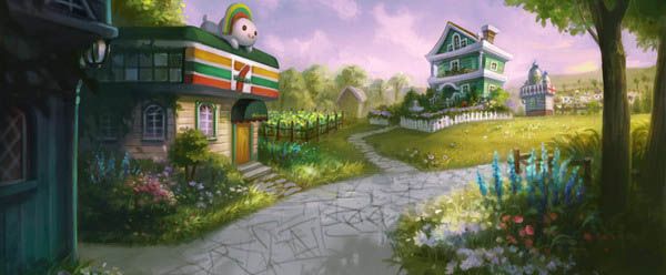 PS鼠绘梦幻的绿色卡通小村庄(14)