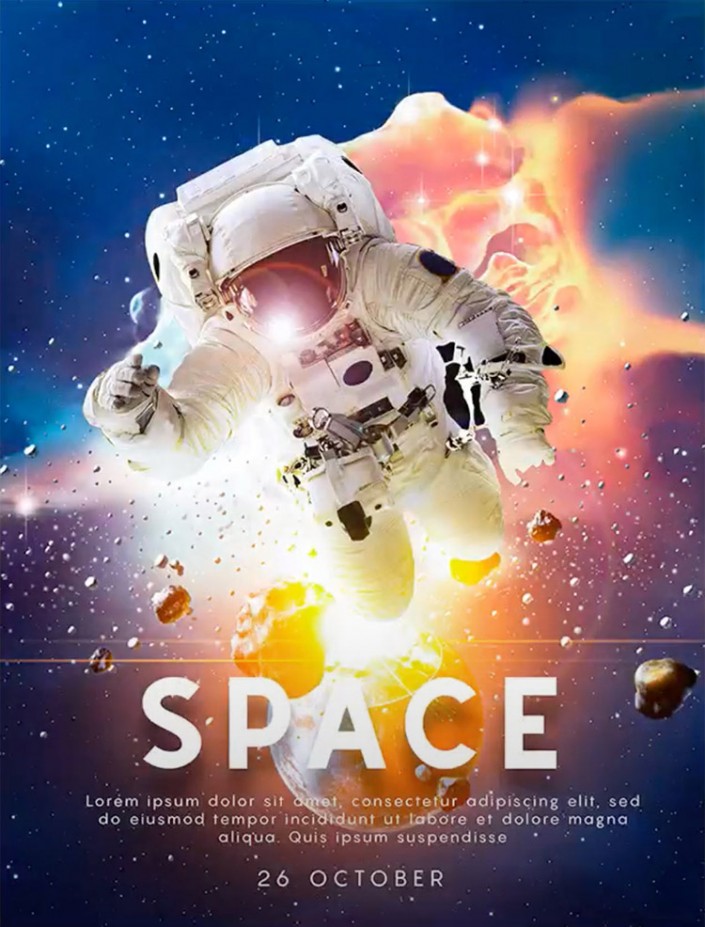 PS制作一张宇宙探险风格的科幻海报