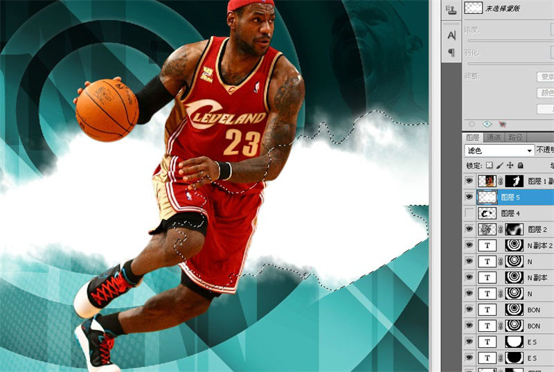 ps设计NBA篮球运动宣传海报(39)