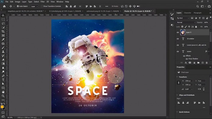 PS制作一张宇宙探险风格的科幻海报(19)