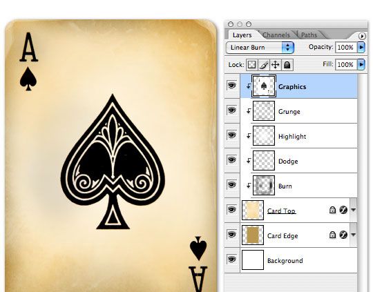 Photoshop制作一张旧的扑克牌(14)