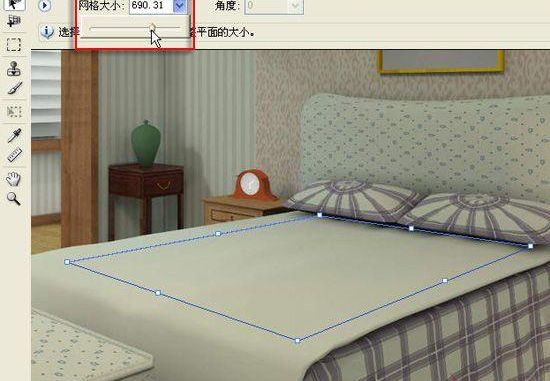 Photoshop用消失点工具给床单印上图案(4)