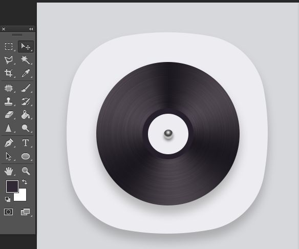 PS简单绘制黑胶唱片图标(15)