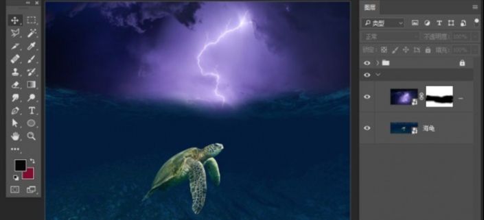 PS合成深海海龟的夜游旅行(3)
