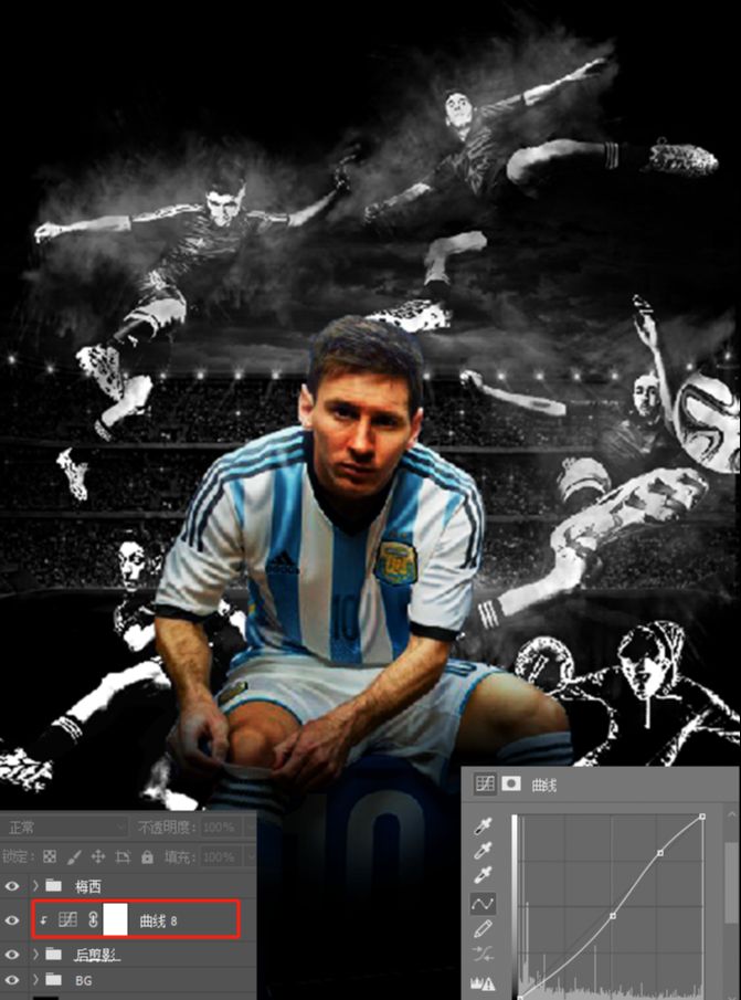 Photoshop合成以梅西为主题的足球海报(15)