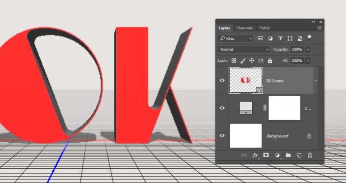 PS中的3D功能设计大理石玫瑰材质的文字(16)