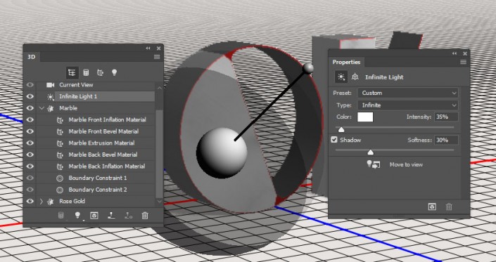 PS中的3D功能设计大理石玫瑰材质的文字(21)