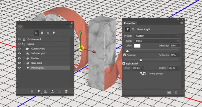 PS中的3D功能设计大理石玫瑰材质的文字(38)