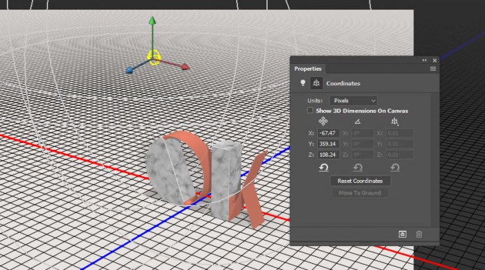 PS中的3D功能设计大理石玫瑰材质的文字(39)