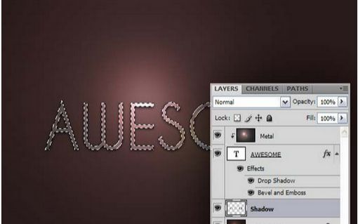 用ps滤镜设计金属投影字(5)