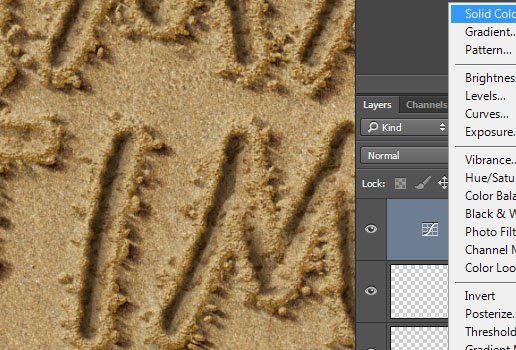 ps做写在沙滩上的文字效果(53)