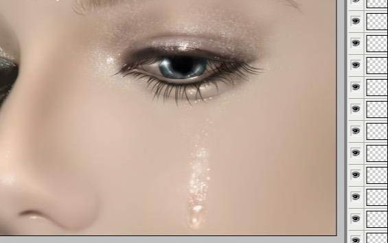 PS鼠绘一张美女的流泪的特写镜头-PS鼠绘教程(15)