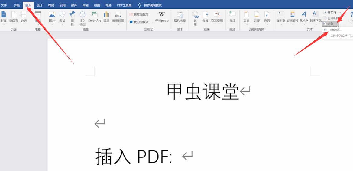 word中怎么插入pdf(1)