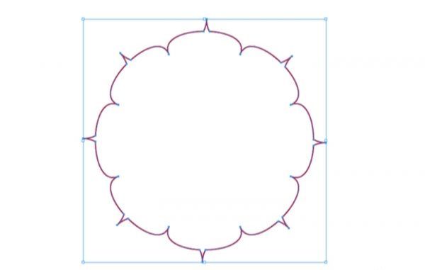 Illustrator制作八瓣莲花图案(5)