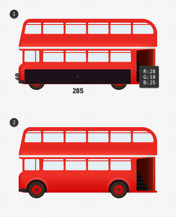 AI绘制细节丰富的红色大巴车(41)