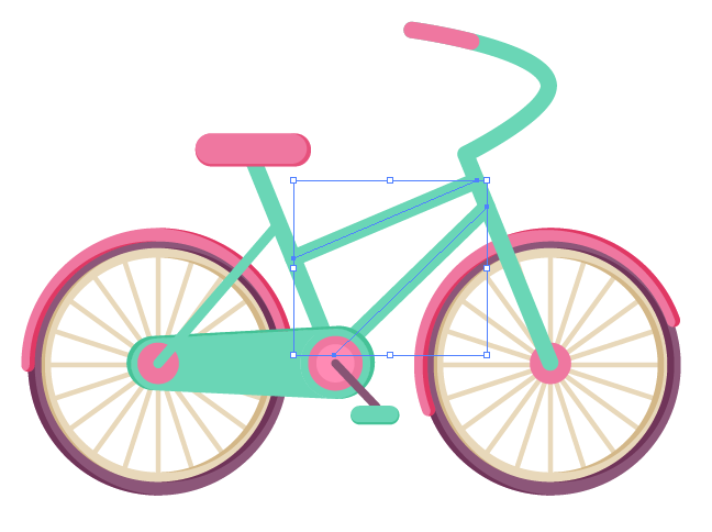 AI绘制一辆卡通风格的自行车(34)