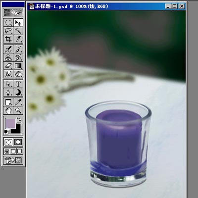 PS鼠绘透明杯中的蓝色蜡烛教程(15)