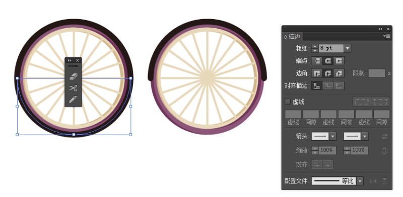 AI绘制一辆卡通风格的自行车(13)