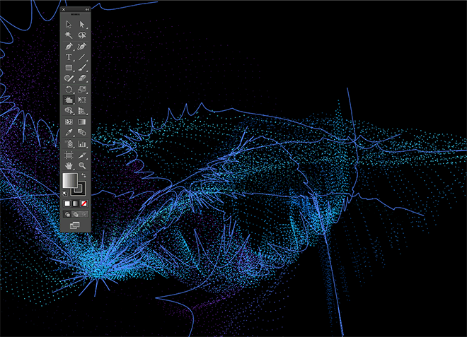 llustrator绘制抽象风格的粒子波特效教程(13)