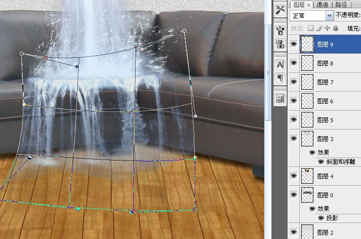 Photoshop创意图片合成之沙发流水效果(12)