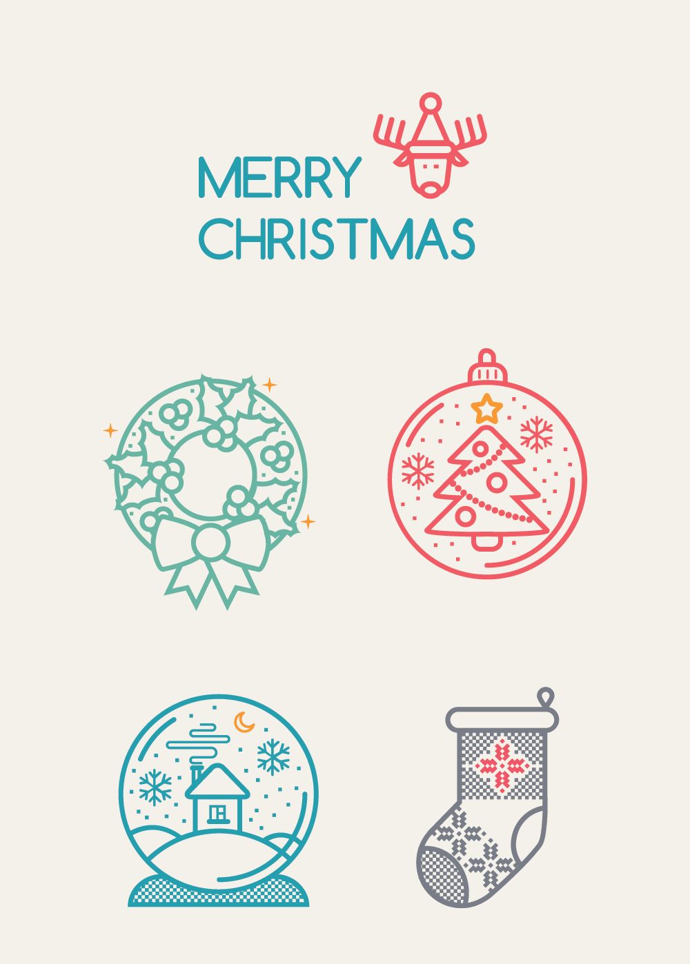 AI制作SVG圣诞袜字体图标