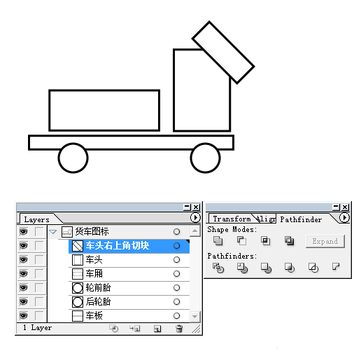 Illustrator实例教程：AI如何制作货车图形(1)