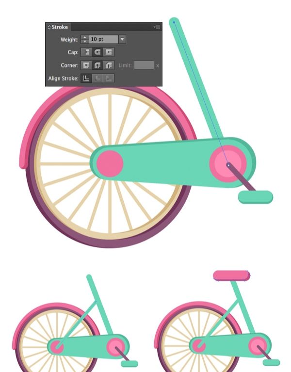 在ai中画一个儿童彩色自行车(11)