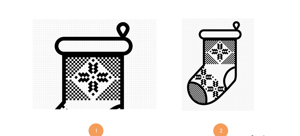 AI制作SVG圣诞袜字体图标(9)