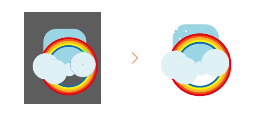 Illustrator图标教程：绘制简约彩虹图标(4)