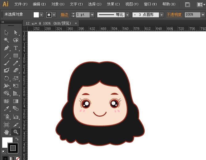 如何用ai绘制卡通头像(2)