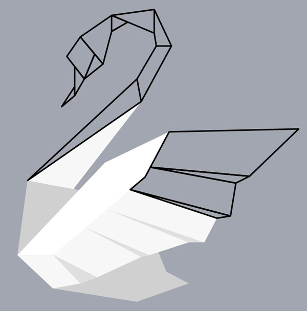 用ai绘制漂亮折纸天鹅(5)
