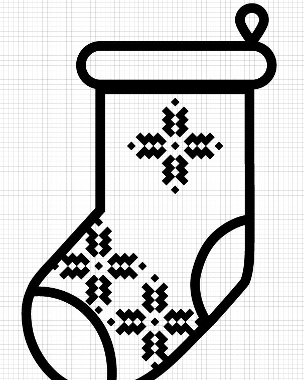 AI制作SVG圣诞袜字体图标(7)