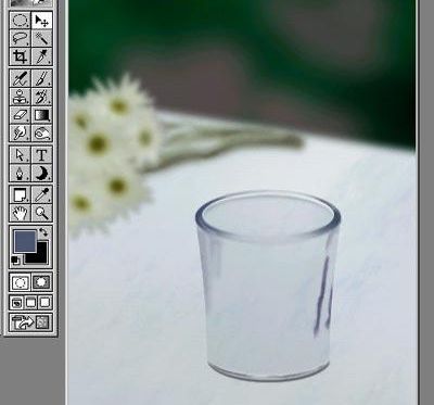 Photoshop鼠绘透明杯中的蓝色蜡烛(11)