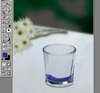 Photoshop鼠绘透明杯中的蓝色蜡烛(13)