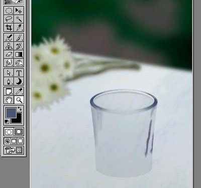 Photoshop鼠绘透明杯中的蓝色蜡烛(10)