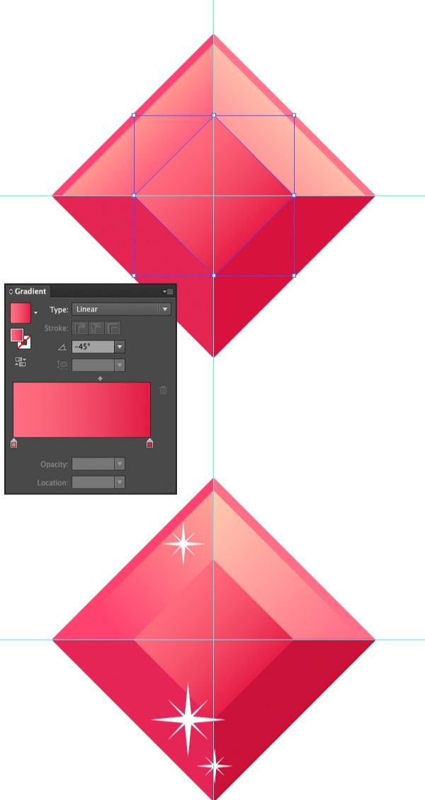 AI绘制漂亮扁平化宝石图标(5)