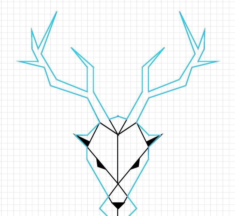AI打造鹿型线条标志(12)