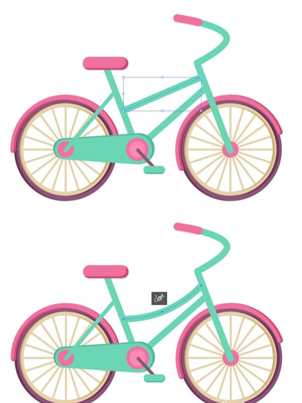 在ai中画一个儿童彩色自行车(14)
