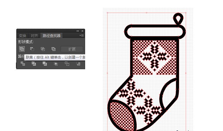 AI制作SVG圣诞袜字体图标(11)