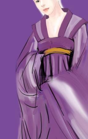 PS鼠绘身着紫裙的古典美女(19)