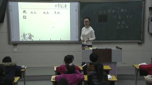 《小公鸡和小鸭子》部编版语文一下课堂教学视频实录-执教老师-李老师