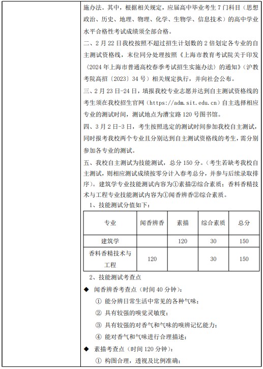 上海应用技术大学2024春季高考招生简章